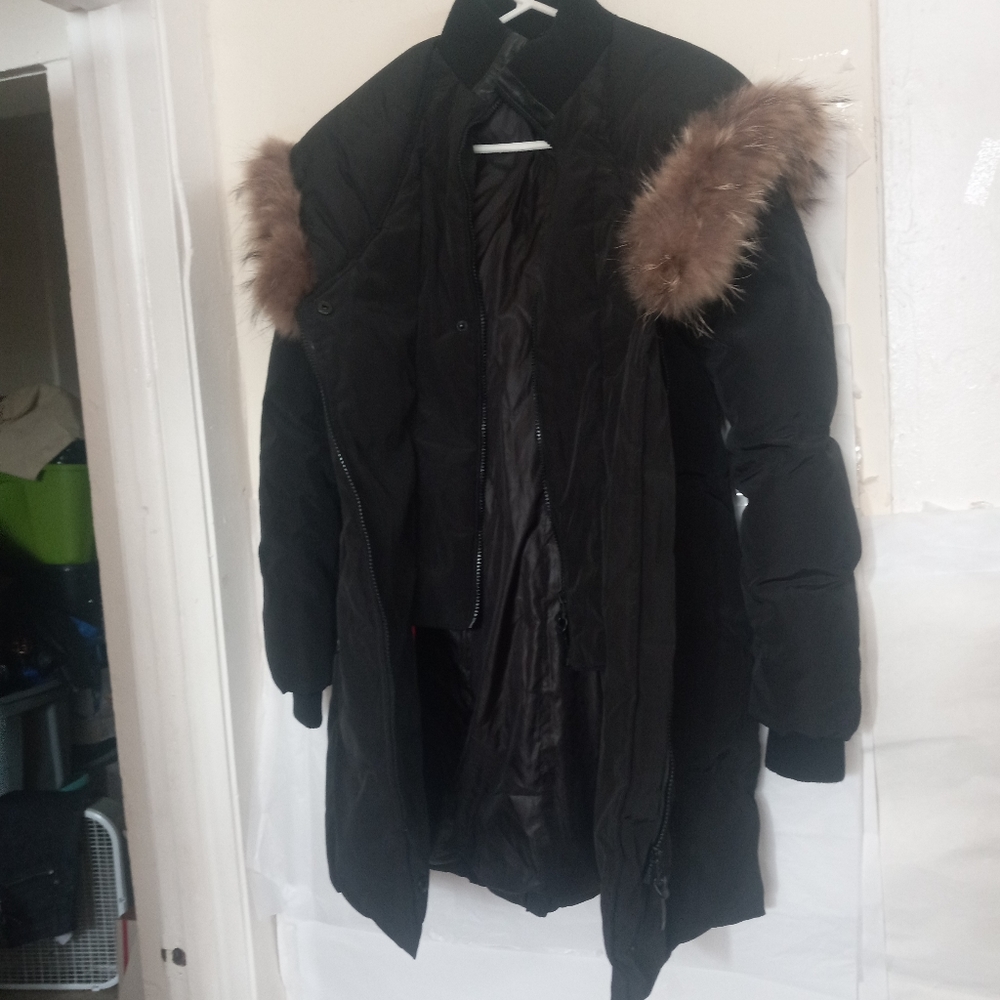 ATELIERNOIR Division Of De Rudsak parka real racoon down jacket womens size M